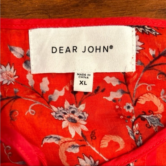 Dear John Noor Double Ruffle Sleeve Top Trailing Vines - Picture 7 of 7